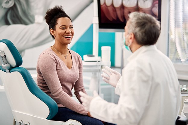 patient discussing the cost of veneers in West Edmonton